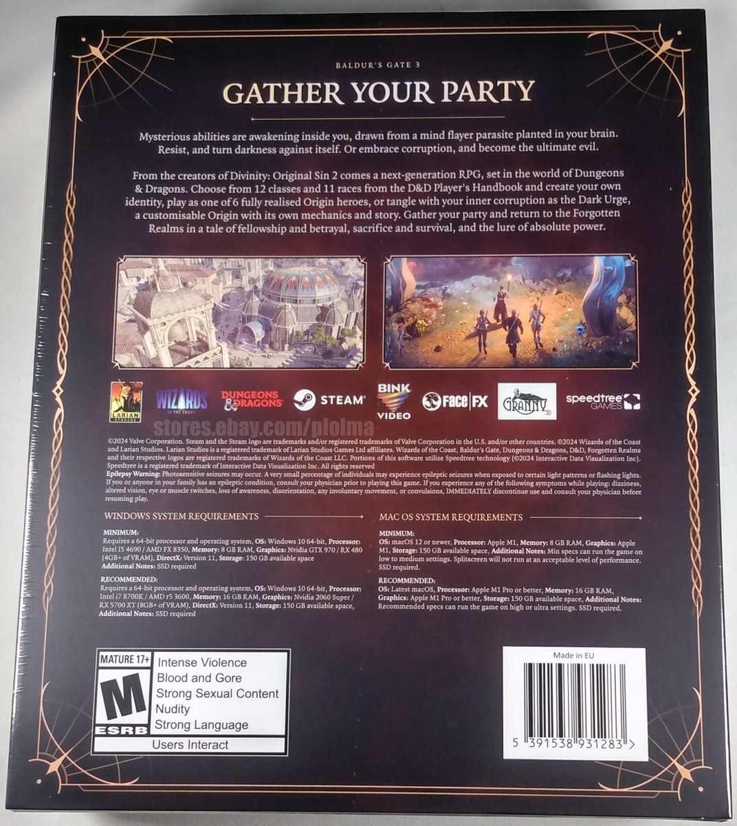 Baldur's Gate III 3 DELUXE EDITION New PC Game (Steam) ESRB