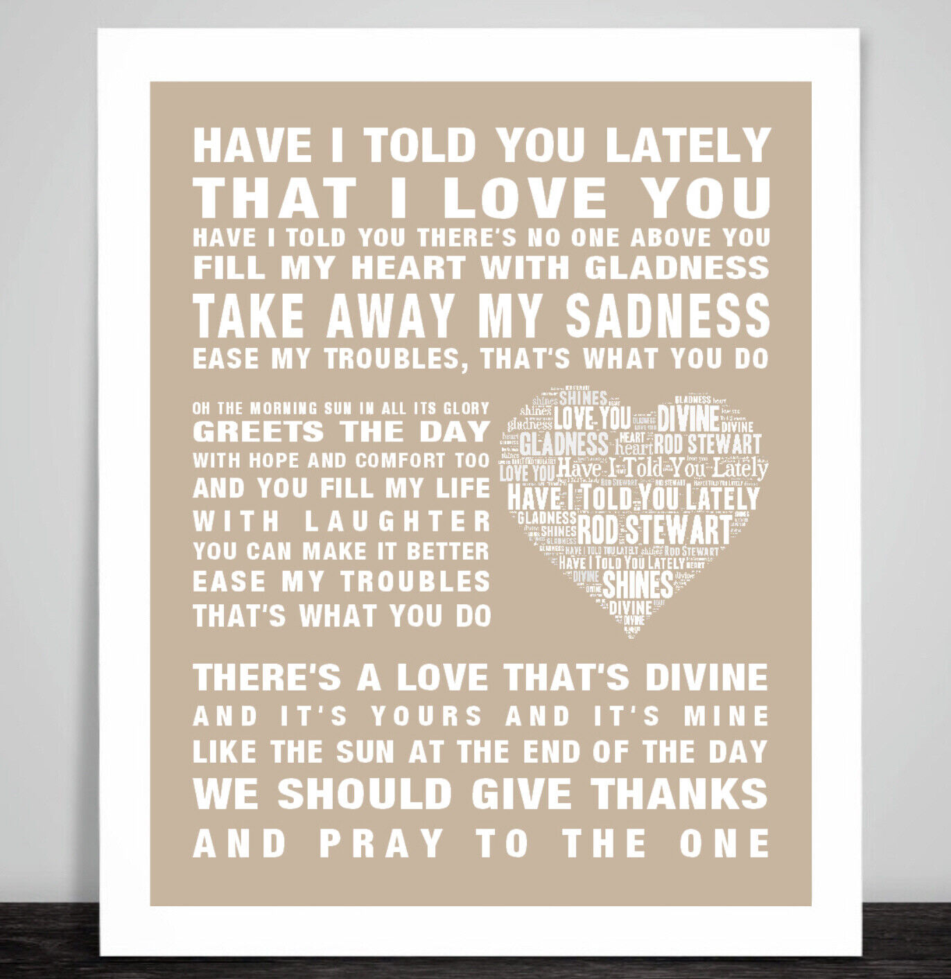  You're My One and Only (True Love) Black Heart Song Lyric Art  Music Quote Gift Poster Print : Home & Kitchen