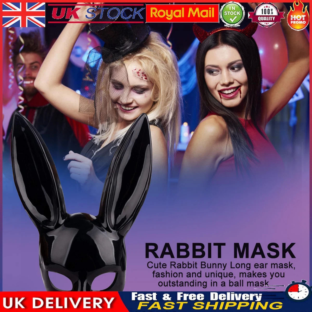 Black rabbit sale ear mask