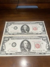 Vintage 1969 NOVELTY GIANT MONEY $100 BILL 13” Lot Of 2