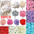 Wholesale 50pcs Artificial Flowers Foam Rose Heads Wedding Party Decor 6-7cm UK