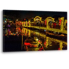 Hoi An Lantern Festival Light River Vietnam Framed Canvas Wall Art Picture Print