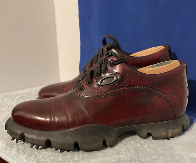 Oakley Tuxedo Genuine Leather Golf Shoes Made in Italy Burgundy 