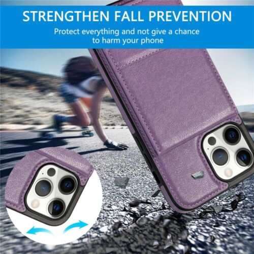For iPhone 16 15 15 14 Pro Max Plus RFID Leather Wallet Card Case Flip Cover - Picture 59 of 79