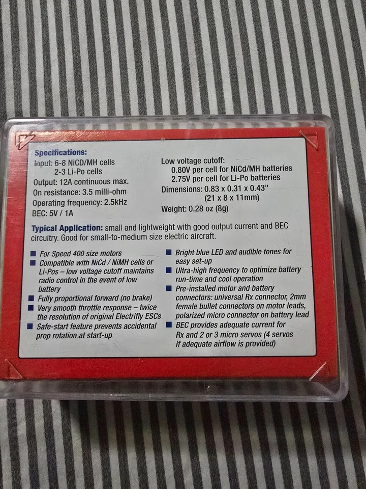 Great Planes C-12 Micro Brushed ESC with BEC GPMM2015 - Image 2 of 2