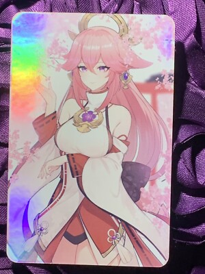 Yae Miko Genshin Impact Solo Goddess ACG Waifu Holo Anime Girl Card Pretty Doll