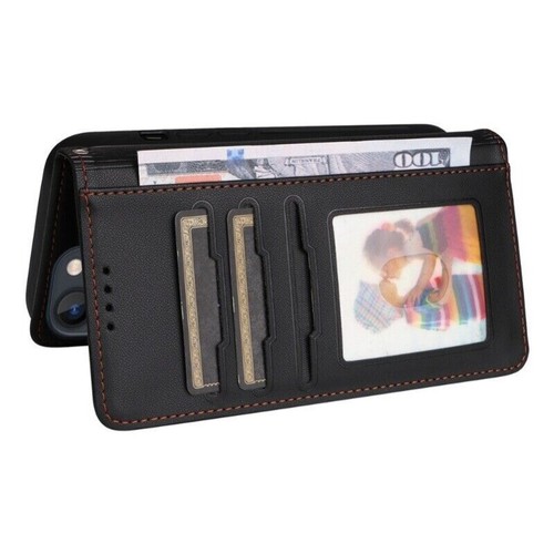For iPhone 16e 15 14 13 Pro Max Case Magnet Leather Removable Flip Wallet Cover - Picture 34 of 69