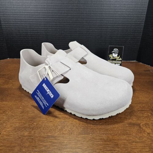 Para Hombre Birkenstock London BS Gamuza Antiguo Cuero Blanco Regular US 11 EUR 44 NUEVO - Imagen 3 de 15