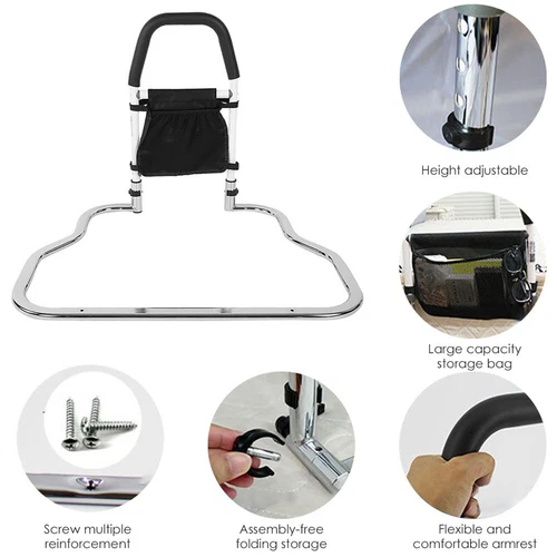 Hospital Grade Safety Bed Rail Side Assist Handle Bar Elderly Adults Patient - Picture 2 of 10
