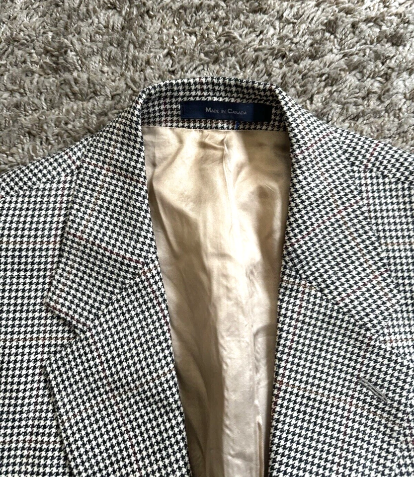 Ralph Lauren Black Label Sport Coat 40R Wool/Silk/Linen Lightweight Houndstooth - Image 4 of 4