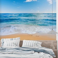 3D Sky Sea Beach Landscape Self-adhesive Remo...