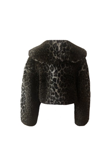 Pelliccia Midi Style Coprispalla Stampa Leopardato Donna Tg Unica - Foto 5 di 5