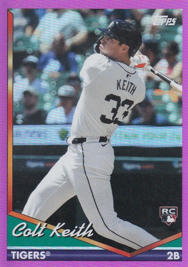 COLT KEITH TOPPS ARCHIVES ROOKIE PINK FOILBOARD FOIL RC TIGERS #272 2024 24
