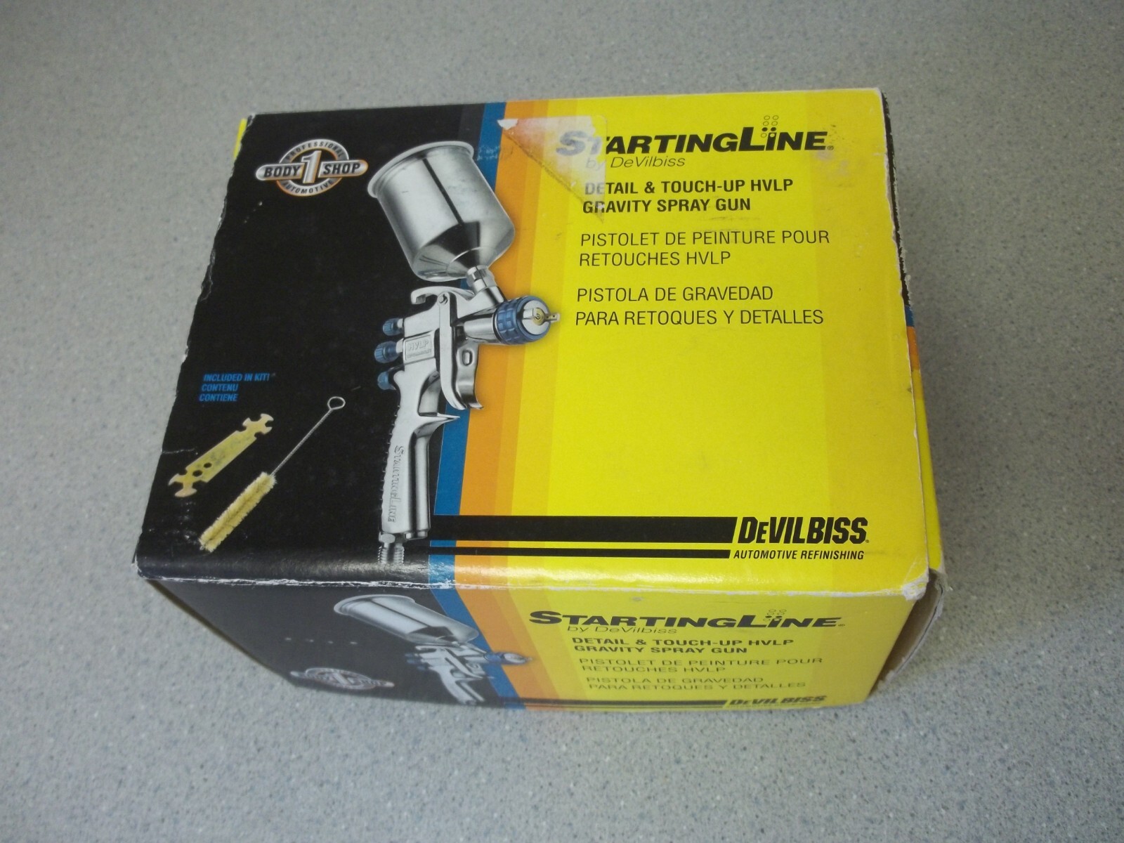 DeVilbiss Starting Line spray gun in original box Detail and Touch Up