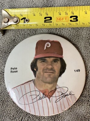 1978 Pete Rose 3  Pin - Pinback Sports Photo Assoc. Baseball #149 Phillies