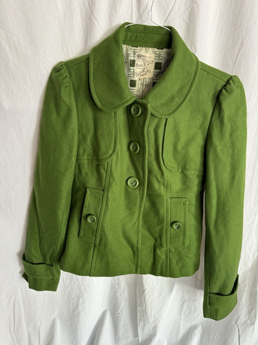 green wool jacket women medium