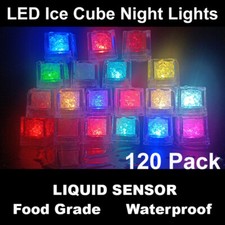 Light Up Ice Cubes 120Pcs Multicolor Glowing  Flashing for Drinks Club Party