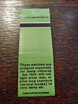 Vintage Matchcover: Damp Proof Matches  WW