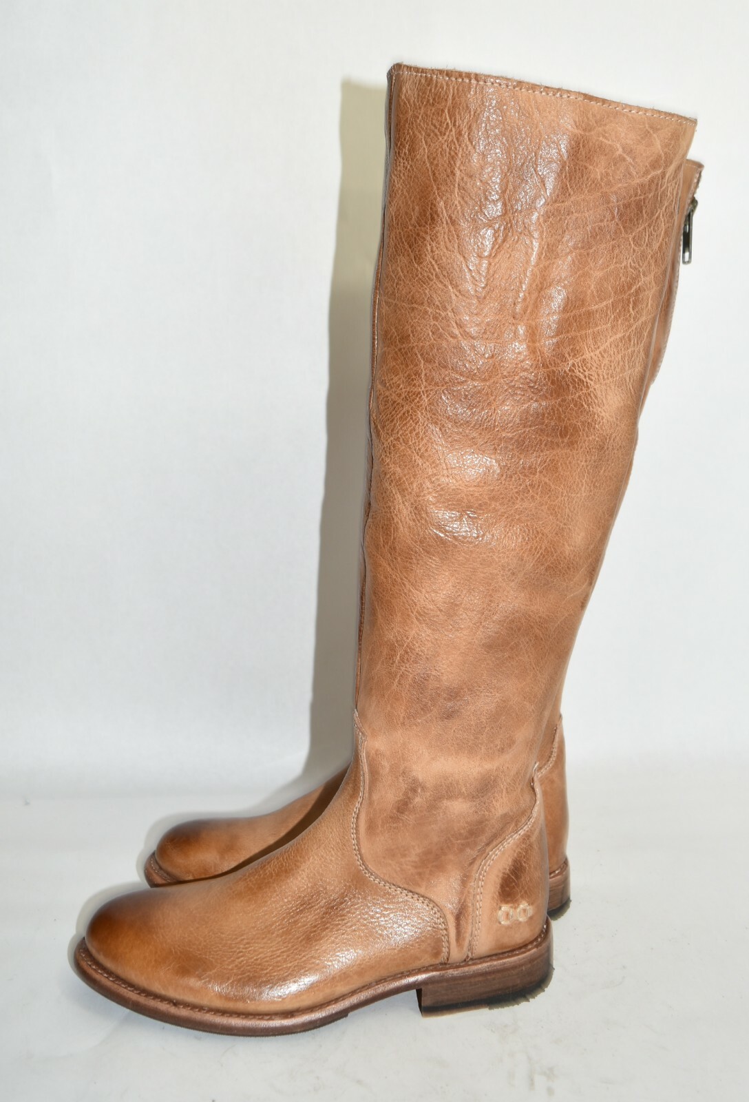 350 BEDSTU Eva Leather Tall Boot TAN RUSTIC LEATHER RIDING MOTO BIKER
