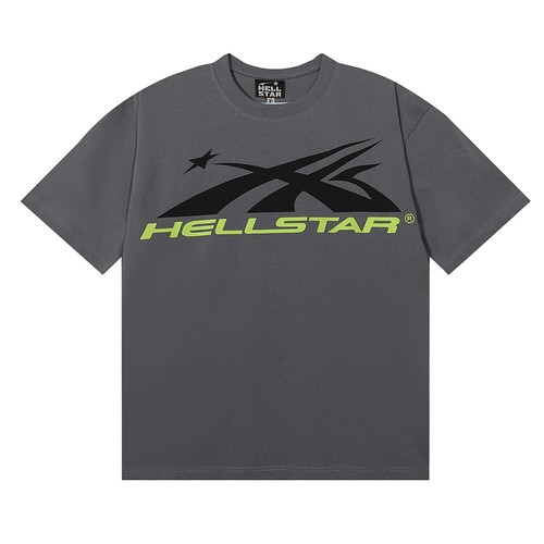 Herren Hellstar Oversized Streetwear Grau Flammen Grafik Hip Hop T-Shirt - Bild 19 von 20