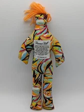 Dammit Stress Gag Doll 12" Colorful Black Red Orange Yellow Swirls Orange Hair