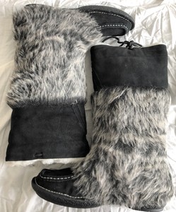 long fluffy boots