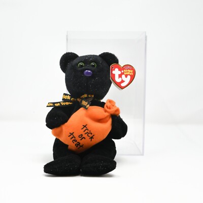 The Beanie Babies Collection Black Orange Trickster Birthday Bear