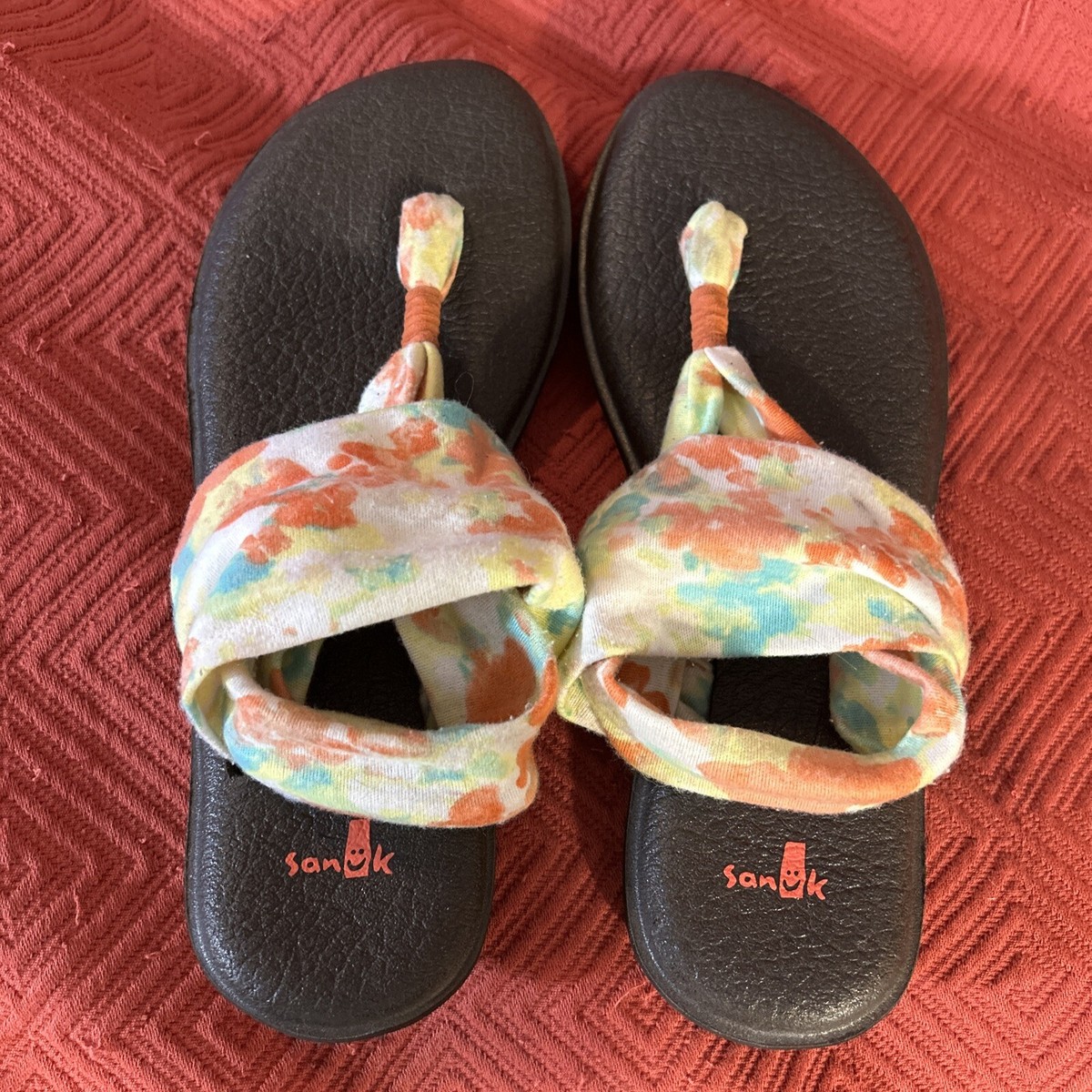 Sanuk Yoga Sling Sandals Size Tie Dye Watercolor