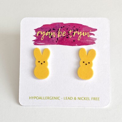 Peeps Easter Earrings - Easter Basket Stuffers - Easter Bunny Earrings - Jewelry