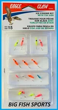 EAGLE CLAW 15 PIECE ICE FISHING LURE KIT #15IANL NEW With Tin Jigs FREE USA SHIP