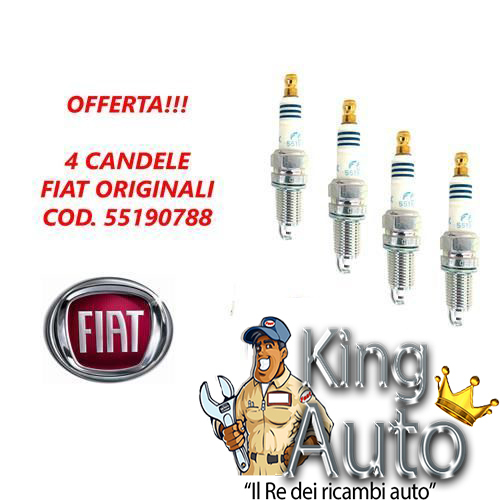 N° 4 CANDELE FIAT 500 PANDA PUNTO 1.2 1.4 COD 55190788 NGK ZKR7A-10 - Afbeelding 1 van 1