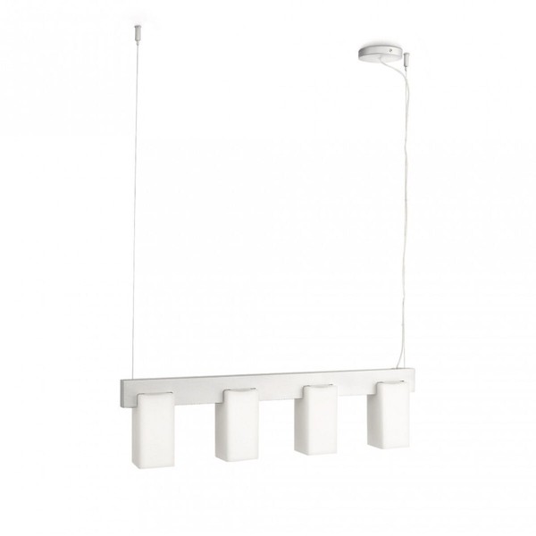 Pendelleuchte Energiespar 4 Flg. Alu Glas-image