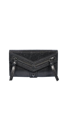 BNWT BOTKIER TRIGGER Leather Flap Studded Snap Closure Black Wallet MSRP $130 - Picture 6 of 10