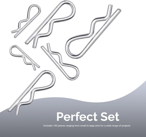 150 pcs Cotter Pins Assortment Kit Hitch Pin Clip Locking R Hairpin Mower Deck - Picture 3 of 5