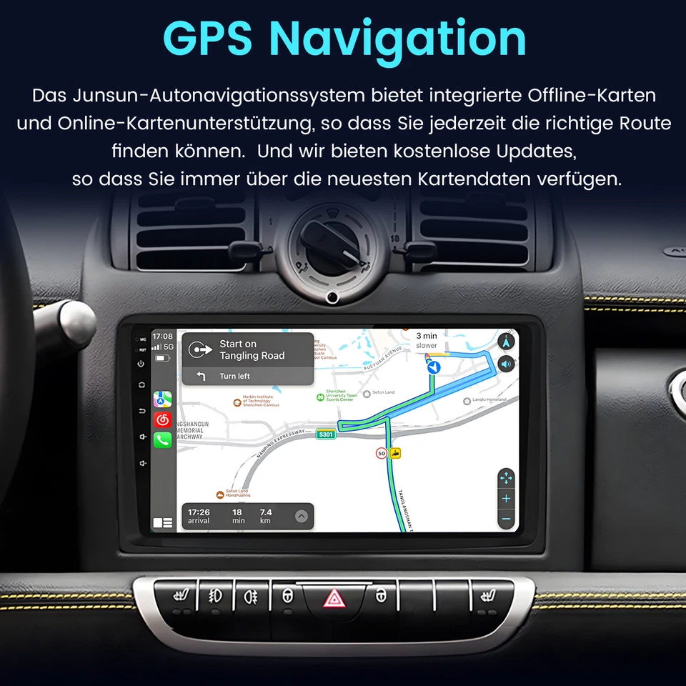 6+128G Android Autoradio 4G+ GPS Navi FM Für Mercedes Smart Fortwo 451 2005-2010 - Bild 4 von 4