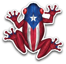 Puerto Rico Flag Coqui Frog Decal Sticker Car Truck Patriotic Proud Rican Laptop