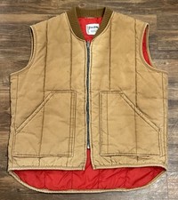 VTG 80s Walls Blizzard-Pruf Vest Duck Canvas Brown Insulated Mens Large / XL