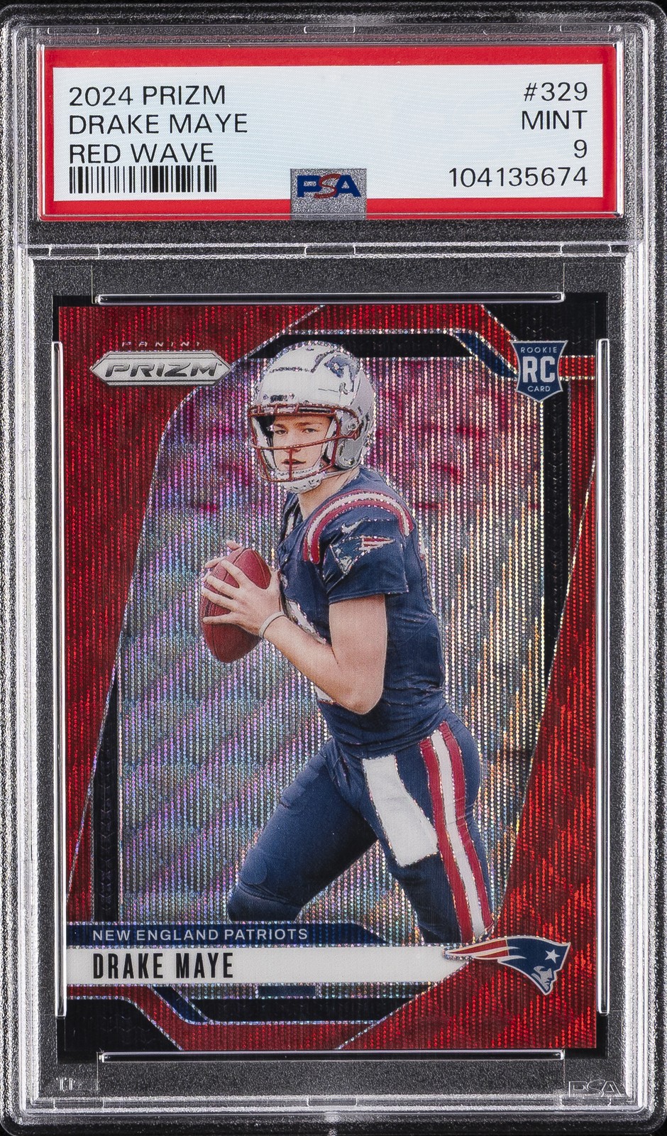 2024 PANINI PRIZM RED WAVE #329 DRAKE MAYE 66/149 PSA 9