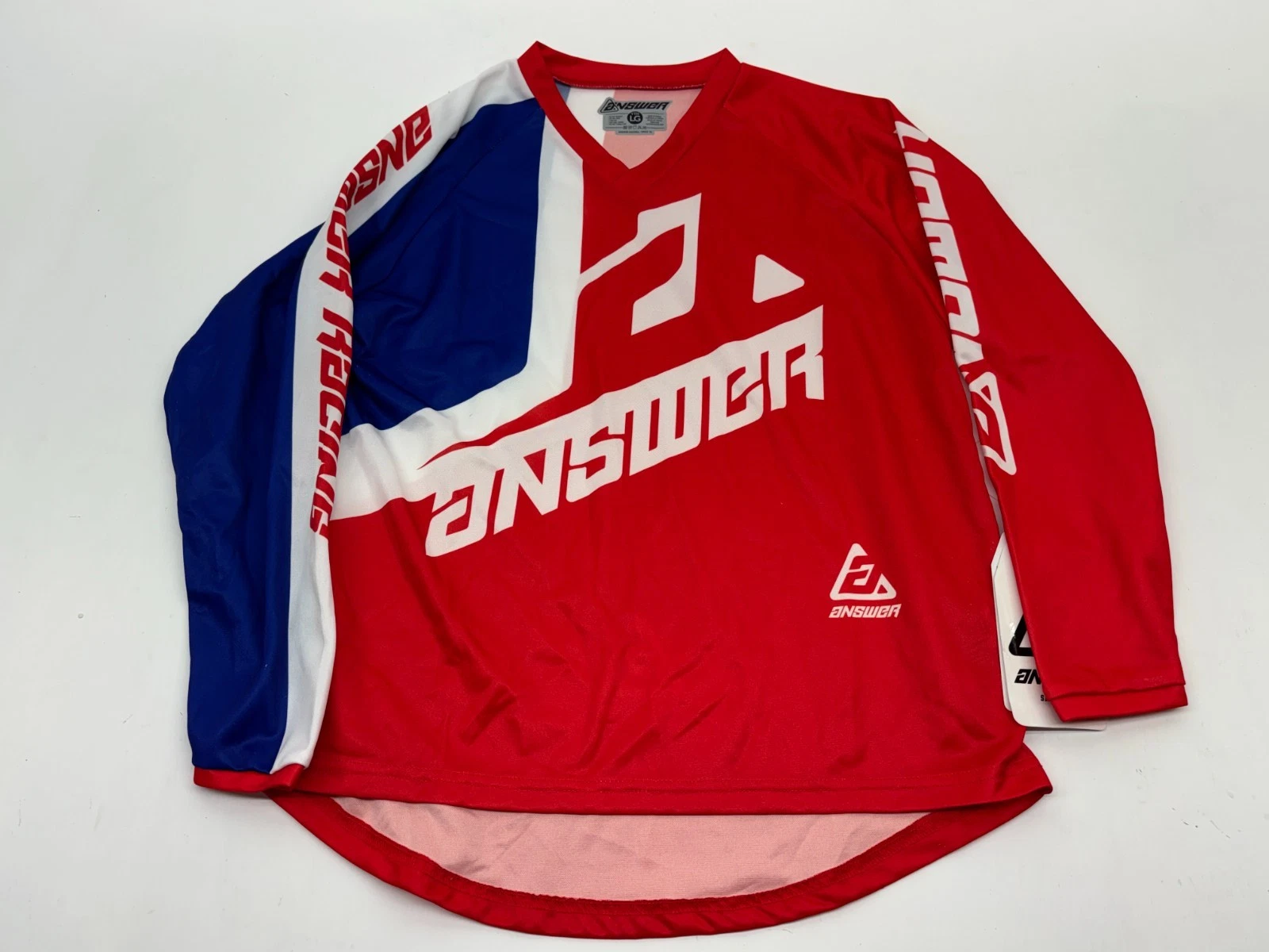 New Answer Racing Syncron Voyd Jersey Red Blue White Youth Large Motocross L