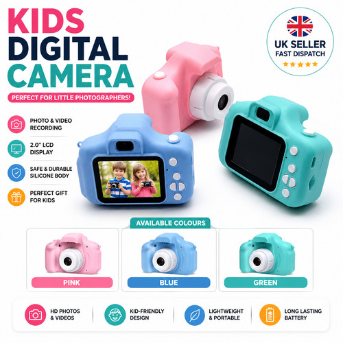 Kids Digital Camera for Boys Girls 1080P Toddler Photo Video Camera Gift UK Kids