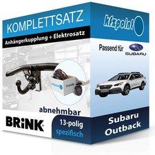 Für Subaru Outback 14- BRINK Anhängerkupplung abnehmbar + 13polig E-Satz neu