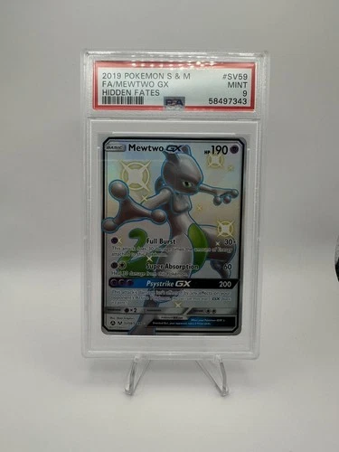 2019 Pokemon SM Hidden Fates Mewtwo GX #SV59/SV94 PSA 9