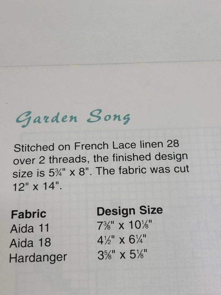 Garden Song Blue and White Counted Cross Stitch Pattern Book Pages - Image 2 of 4