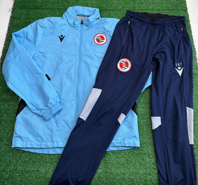 Reading FC Macron Blue Tracksuit Jacket & Bottoms | Adult Small Football Kit