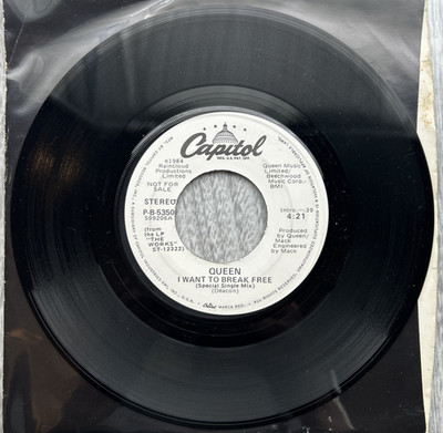 QUEEN ''I Want To Break Free'' 1984 7'' PROMO Capitol Records    7-PRO-9114