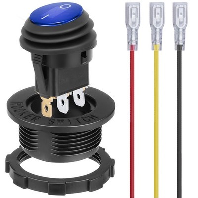 Round Rocker Switch, Toggle Switch 12V, Waterproof Lighted LED On Off Switch ...
