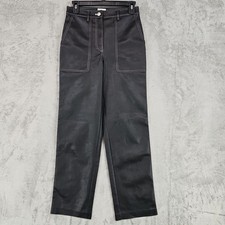 Wilfred Free Dress Pants Womens 2 Black Faux Leather High Rise Straight Leg