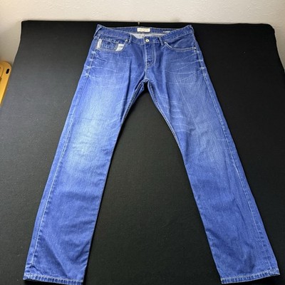 Scotch & Soda Ralston Men's Blue Jeans Button Fly Size W36 L34 Amsterdams Blauw