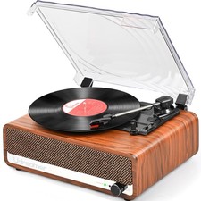 Vinyl Record Player with Speakers,3 Speed Turntable with Latest Bluetooth 5.3...