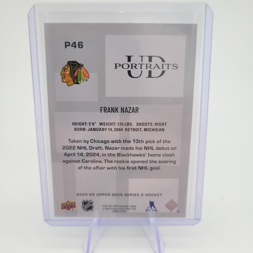 2024-25 Frank Nazar Upper Deck UD Portraits Rookie - Chicago Blackhawks - Bild 2 von 2